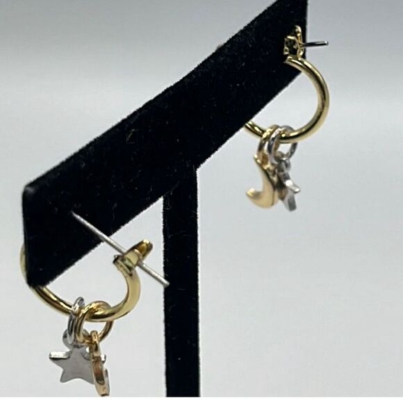 Set of (3) Gold-Tone Handmade Earrings  (1 hoop) (2) Beaded w/ Fish Hooks) - Picture 3 of 11